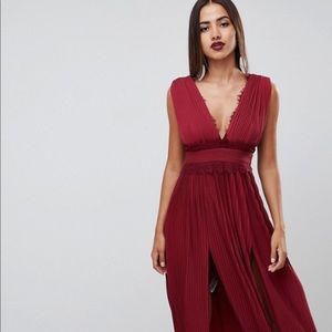 ASOS premium lace insert midi dress